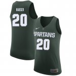 Men Michigan State Spartans NCAA #20 Joey Hauser Green Authentic Nike Stitched College Basketball Jersey RU32S83YR